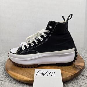 Converse Womens 9 Chuck Taylor Run Star Hike Hi Black White Y2K Daily Sneaker